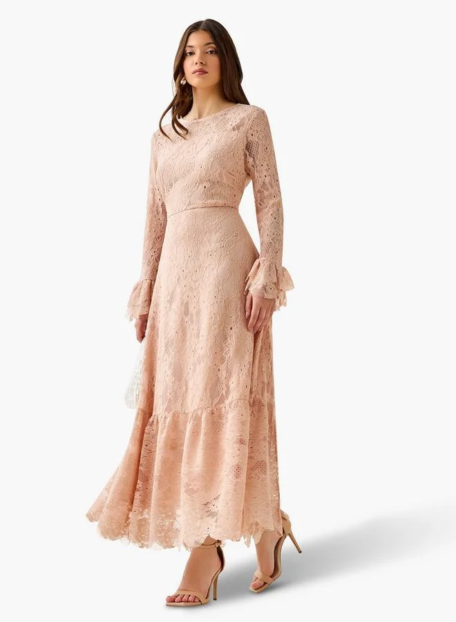 Splash FAV Lace Women Dress with Bell Sleeves